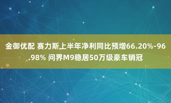 金御优配 赛力斯上半年净利同比预增66.20%-96.98% 问界M9稳居50万级豪车销冠