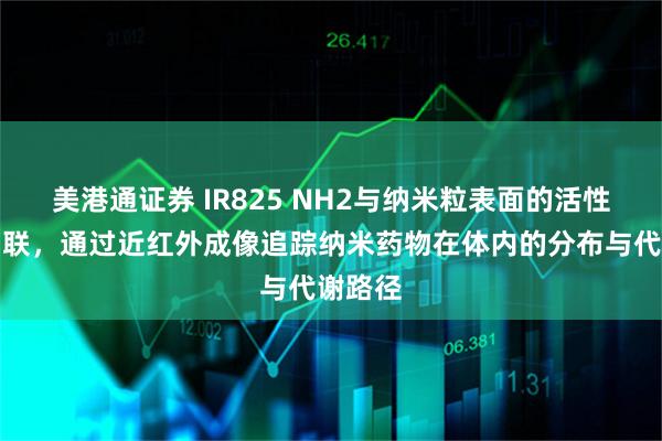 美港通证券 IR825 NH2与纳米粒表面的活性基团偶联，通过近红外成像追踪纳米药物在体内的分布与代谢路径